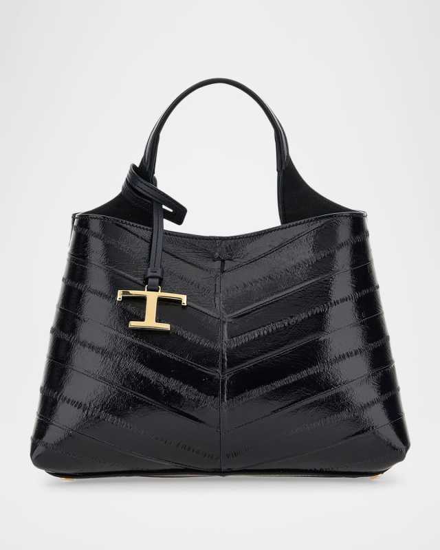 APA Micro Eel-Embossed Leather Top-Handle Bag